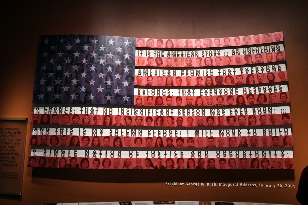 301 Quote from George W Bush inaugural address in 2001 on display at the George W Bush Institute in Dallas.JPG